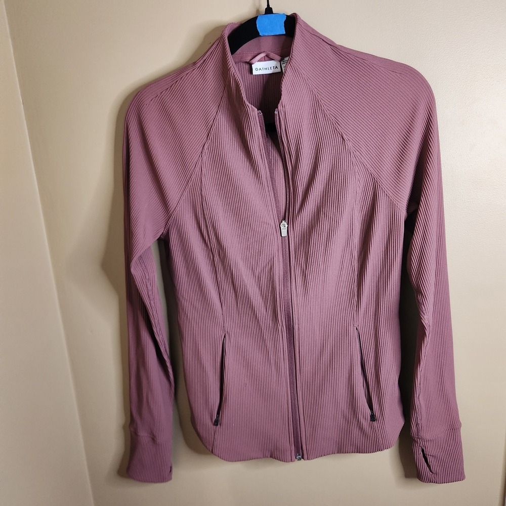 Athleta Salutation Ribbed Jacket Tawny Rose Size S